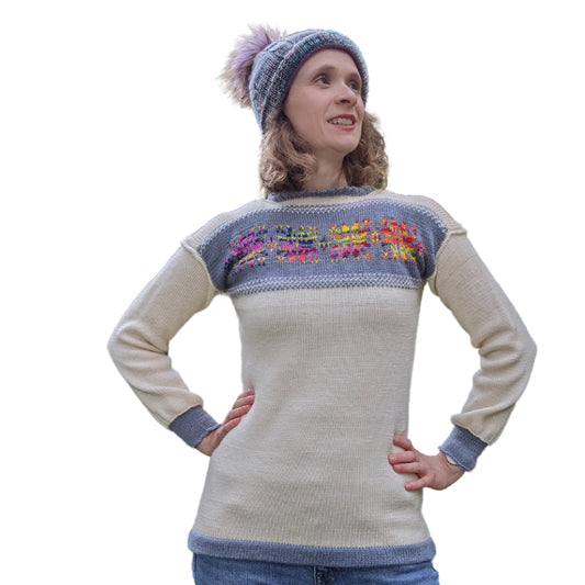 'Rainbow Snowflake' Merino Jumper (Made to order)