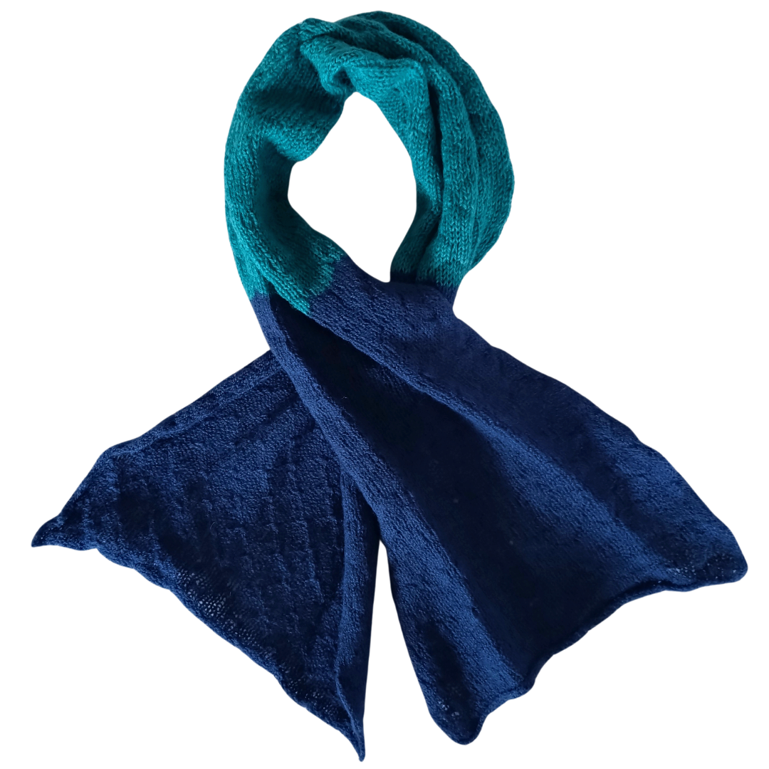 British Wool Scarf - Handmade using hand dyed yarn