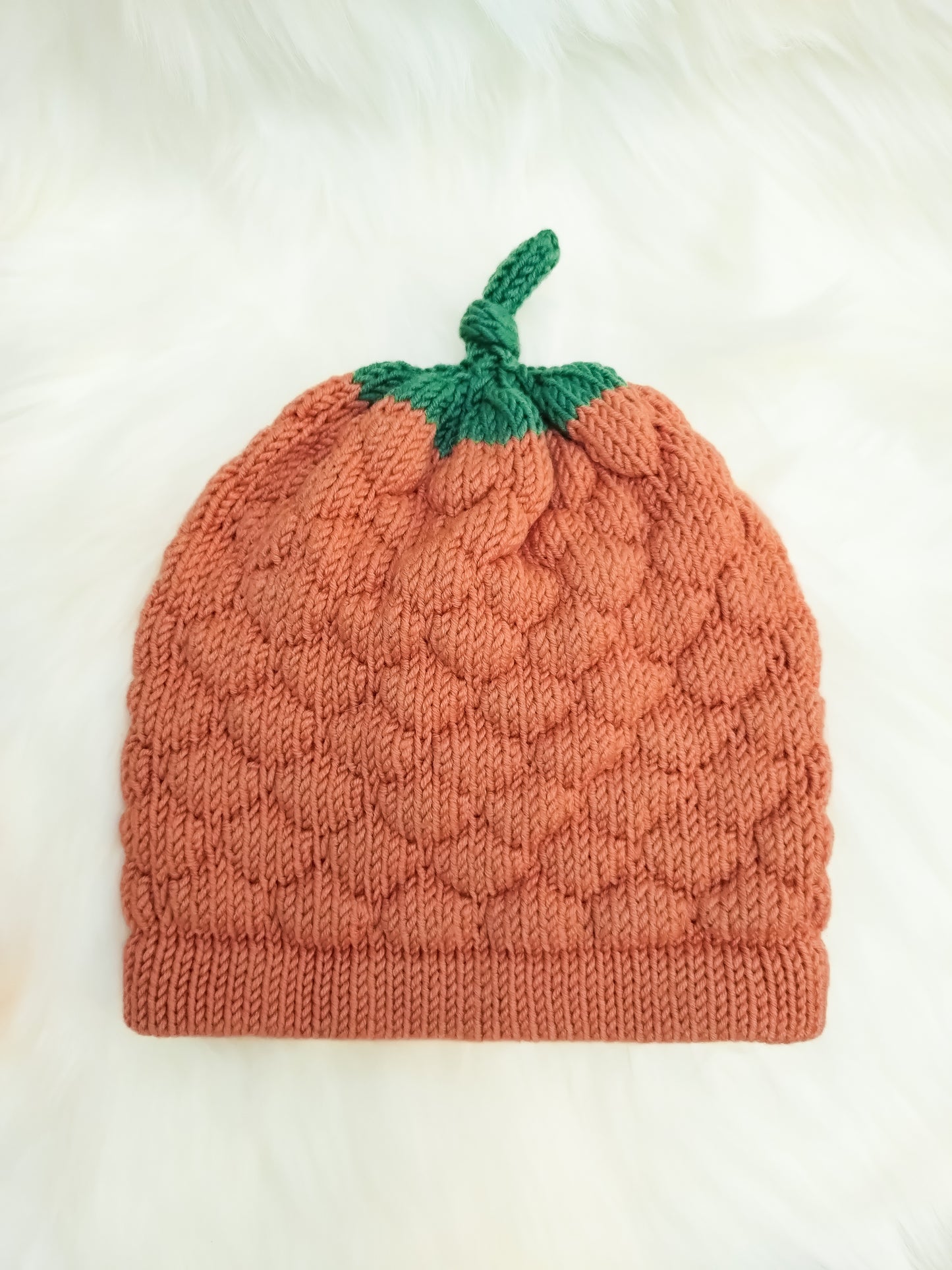 Kids Pumpkin Hat – Handmade Merino Wool, 2 Colour Options, Autumn Beanie