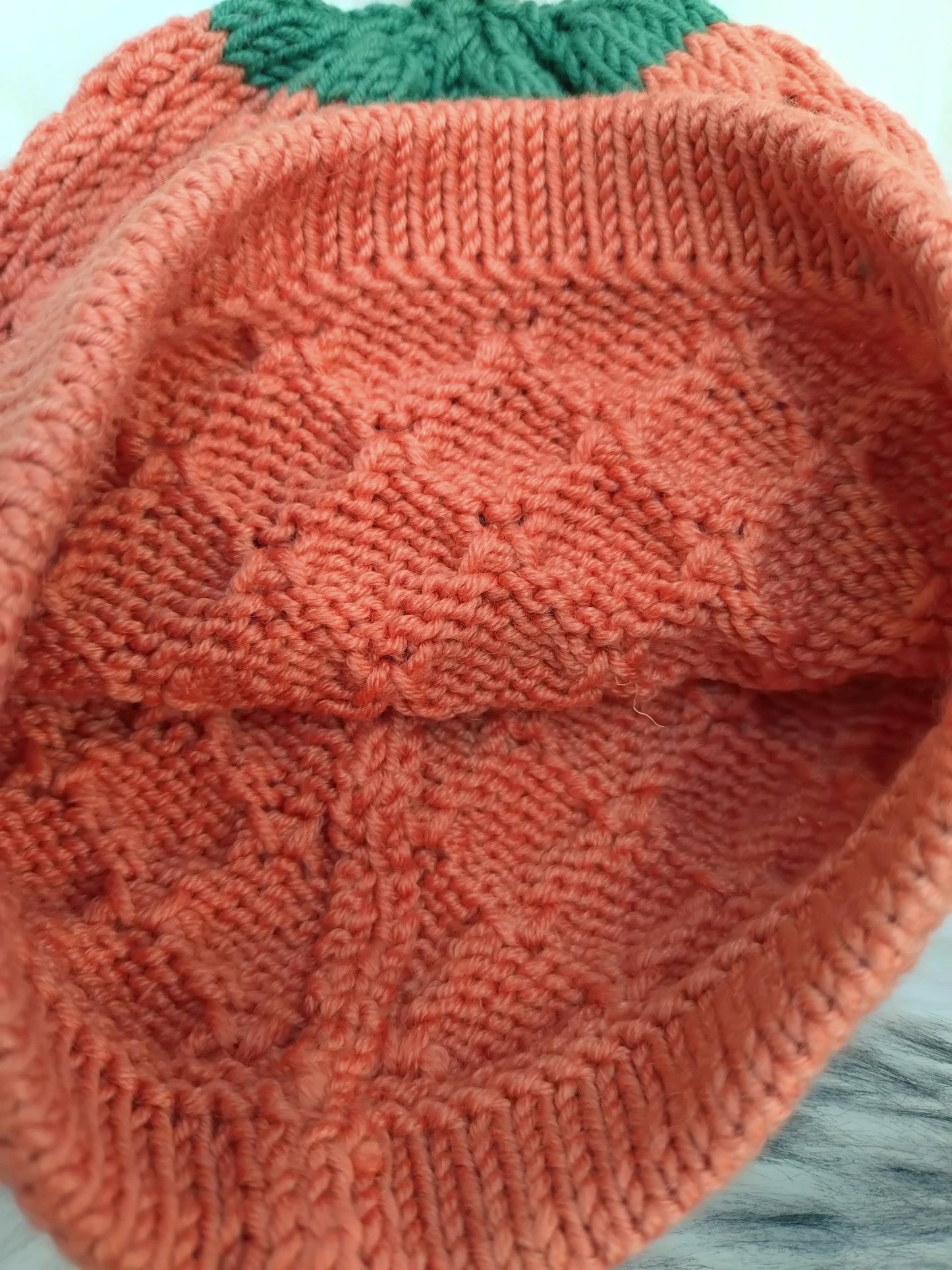 Kids Pumpkin Hat – Handmade Merino Wool, 2 Colour Options, Autumn Beanie