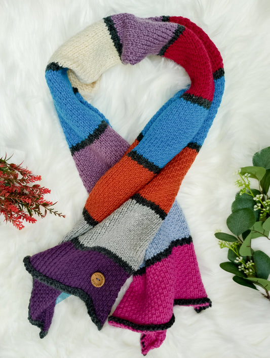 SALE: Merino Multicoloured Textured Scarf