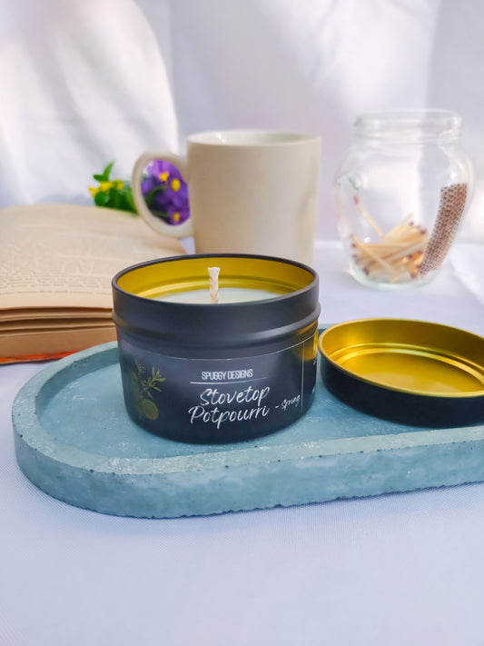 Stovetop Potpourri Spring Candle – Hand Poured Soy Wax | Orange Citrus & Garden Herbs