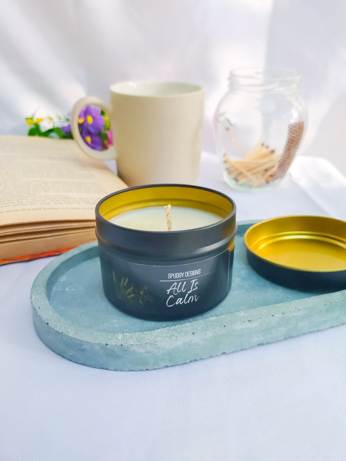 Soy Candle Discovery Gift Pack – Set of 3 Hand-Poured Soy Wax Candles | Café Biscuit, All Is Calm & Stovetop Potpourri Spring
