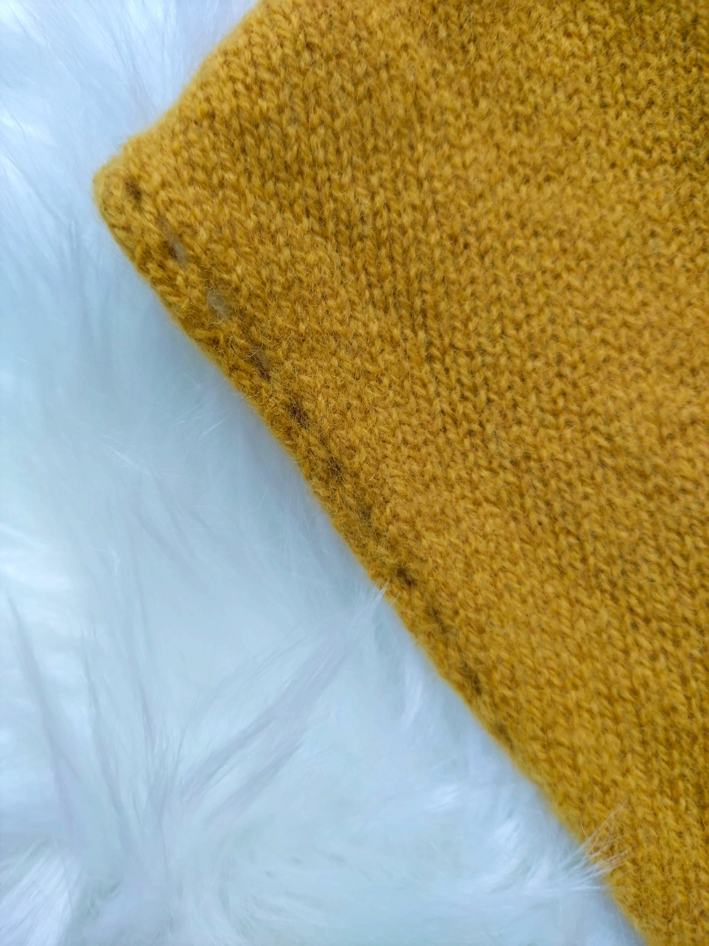 Handmade Mustard Yellow Triangle Scarf - British Wool