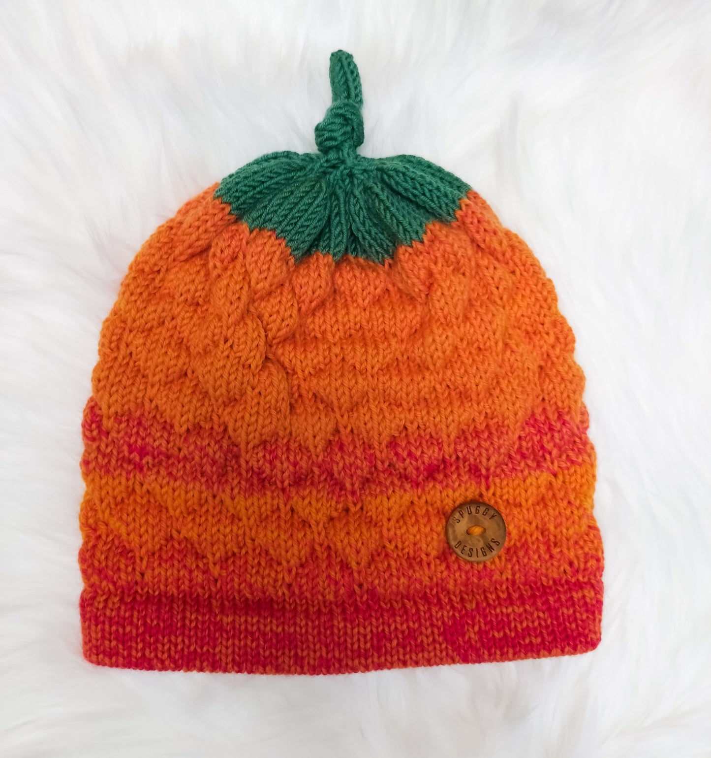 Merino Wool Pumpkin Hat – Handmade Autumn Beanie in Two Colours (Adult Size)