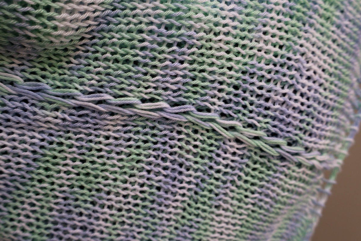 SALE: Cotton Shawl Wrap - Multicoloured (blue, green & white)