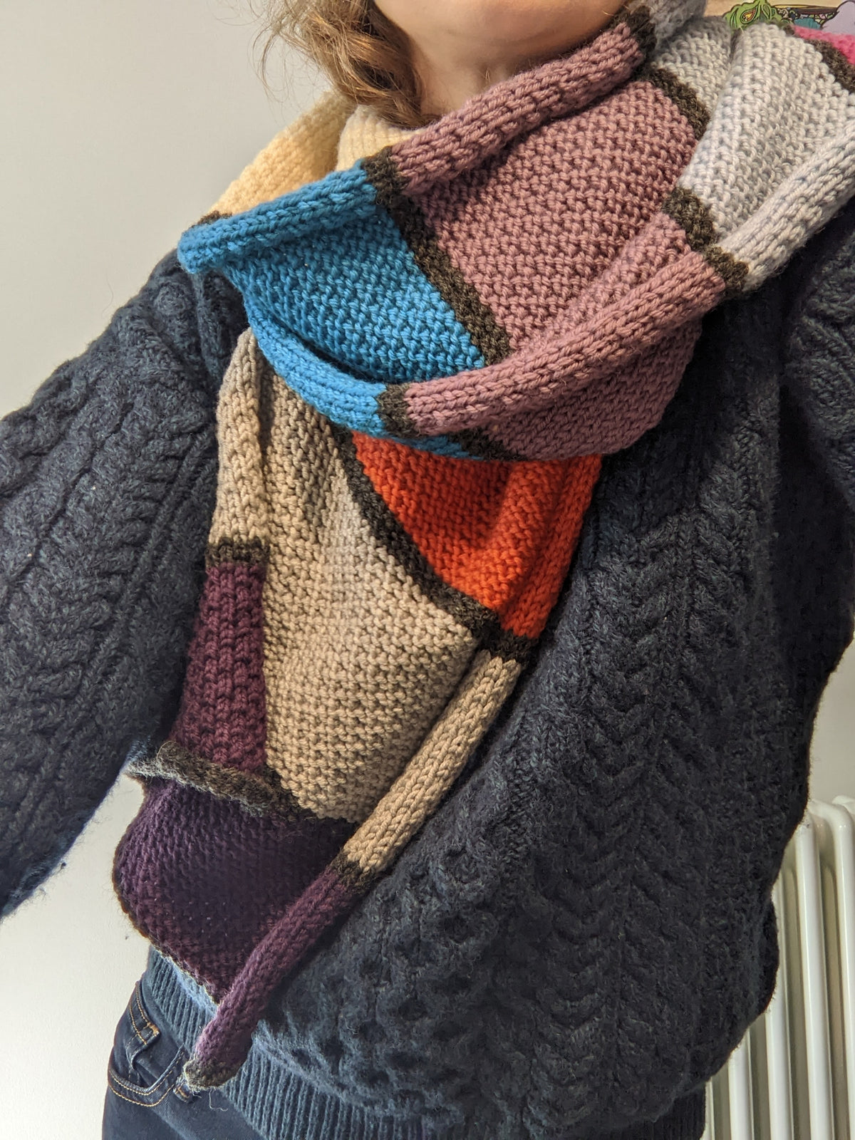 SALE: Merino Multicoloured Textured Scarf