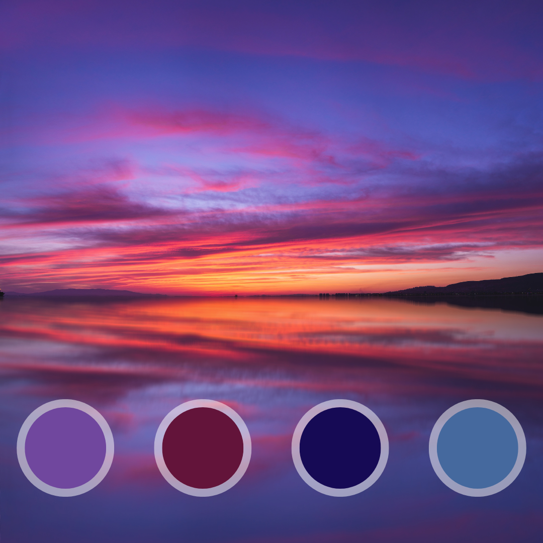 Colourway: Twilight (plum, wine red, navy with twilight blue trim)
The colour inspiration for our 'Twilight' jumper vest is the evening "twilight" sky.