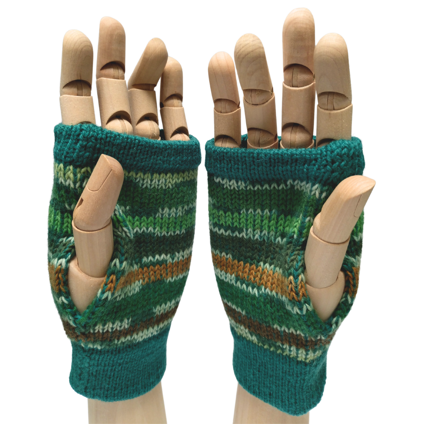 Camo Hand Warmers – Handmade Wool & Merino Fingerless Gloves for Outdoor Wear
