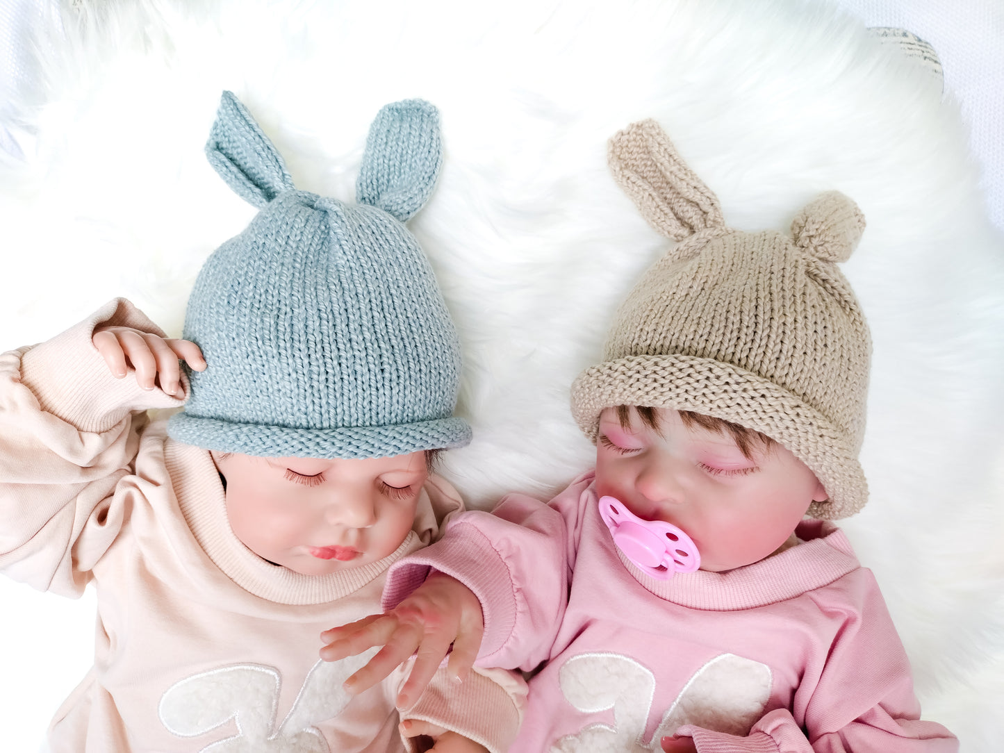 Baby Bunny Hat – 6–12 Months, Soft Cotton or Merino | 6 Colours