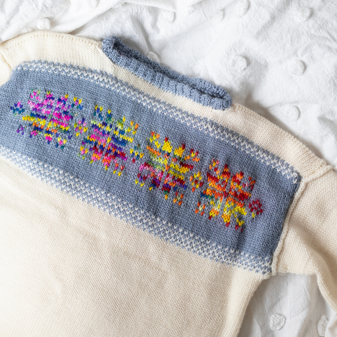 'Rainbow Snowflake' Merino Jumper (Made to order)