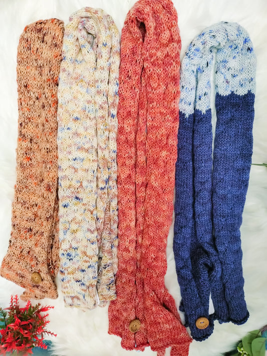One-of-a-kind Merino Reversible Scarves (different colours/styles available)