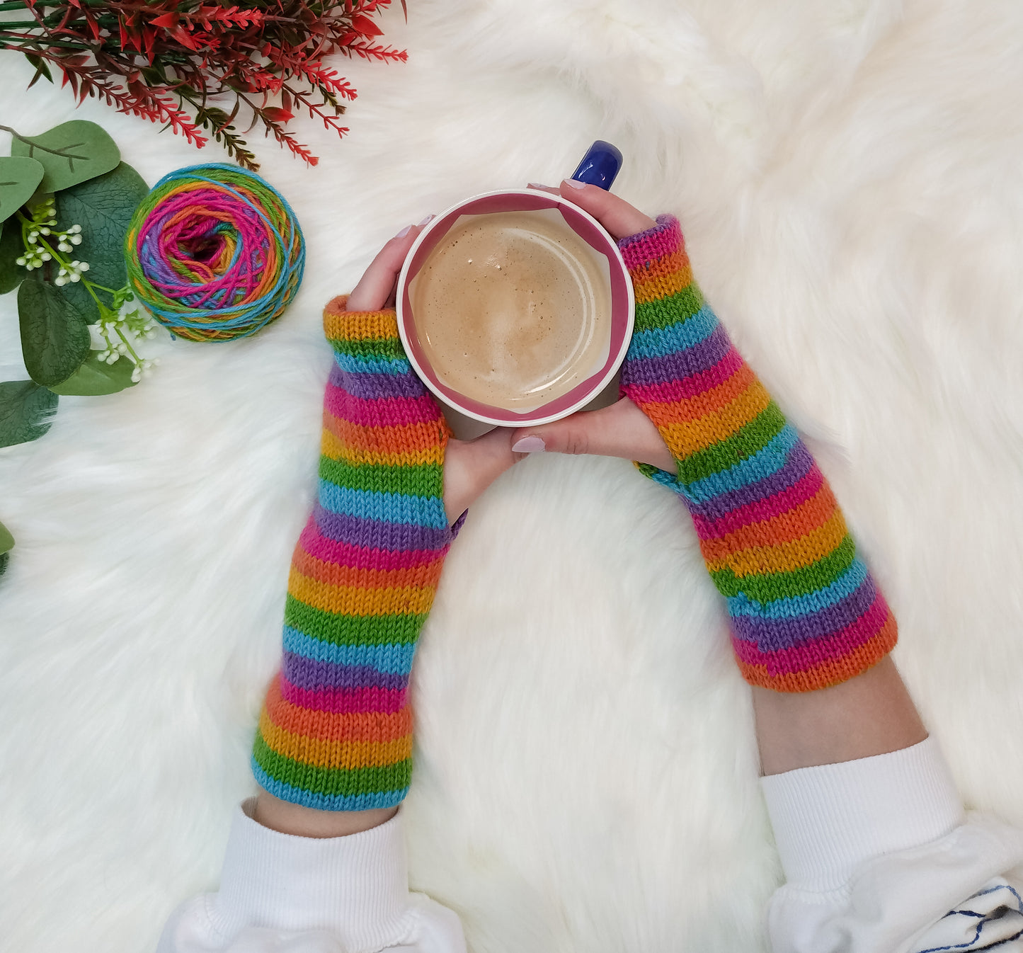 Wrist Warmers - 4 colour choices. One Size (Blended Wool)