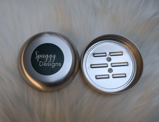 Travel Soap Tin with Drainage – Metal Soap Storage for Lanolin Wash Bars (soap bar not included)