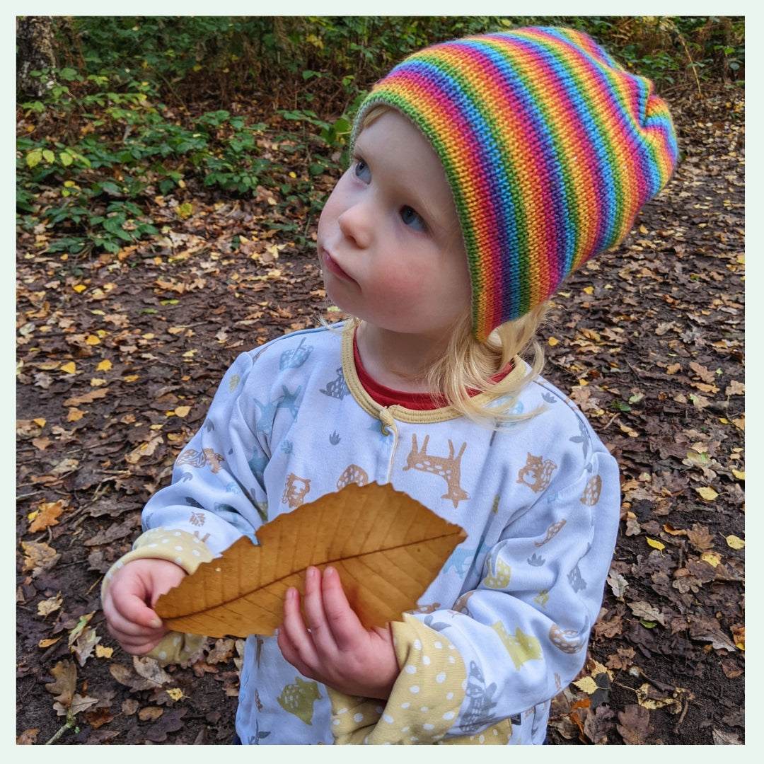 Kids Vivid Rainbow Beanie Hat