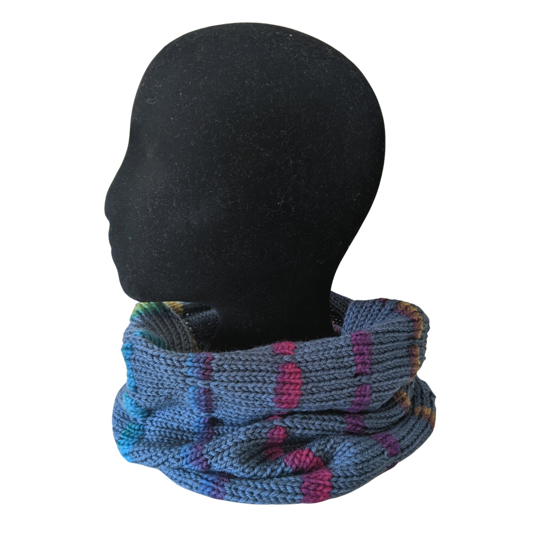 Merino Spotty Snood (Denim Blue)