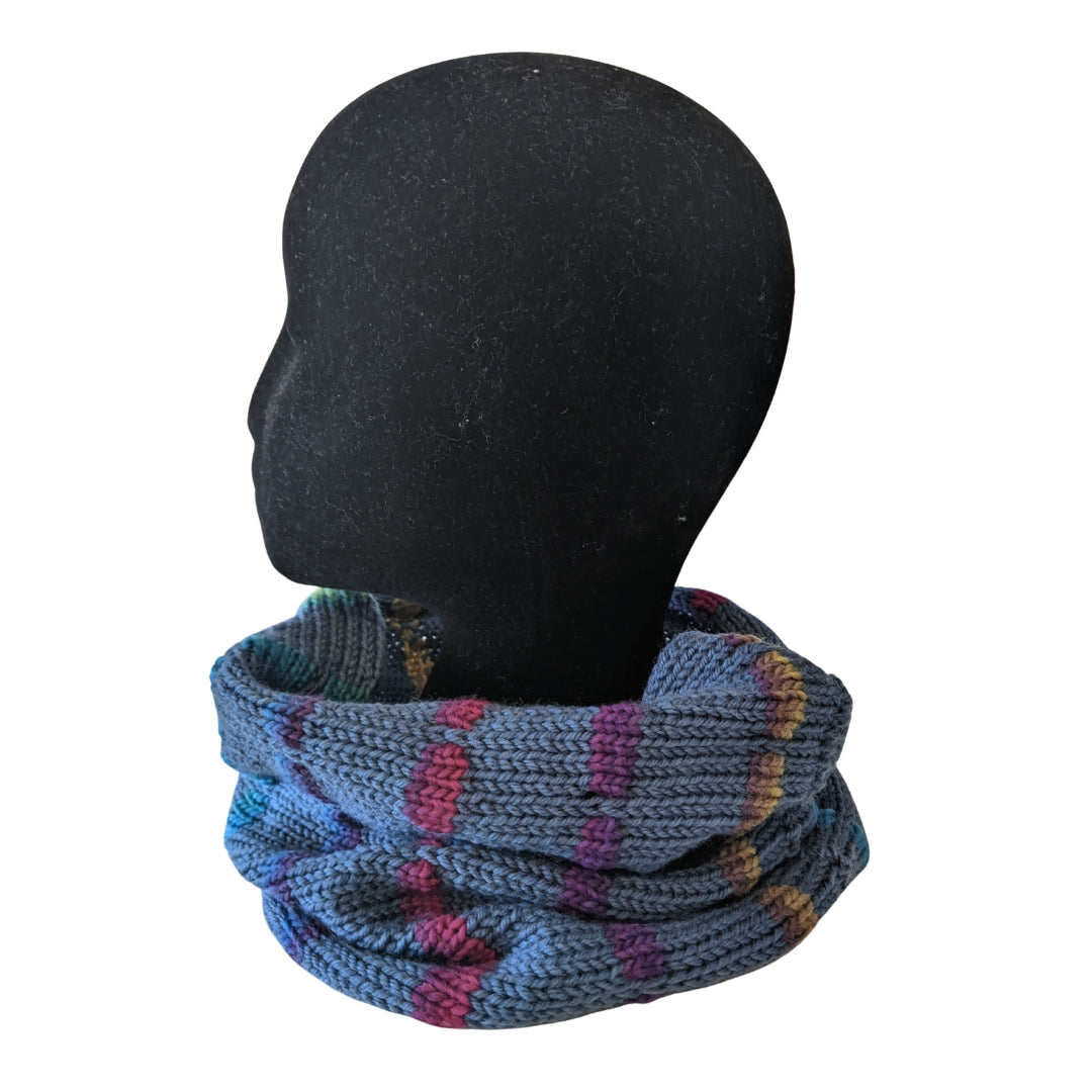 Merino Spotty Snood (Denim Blue)