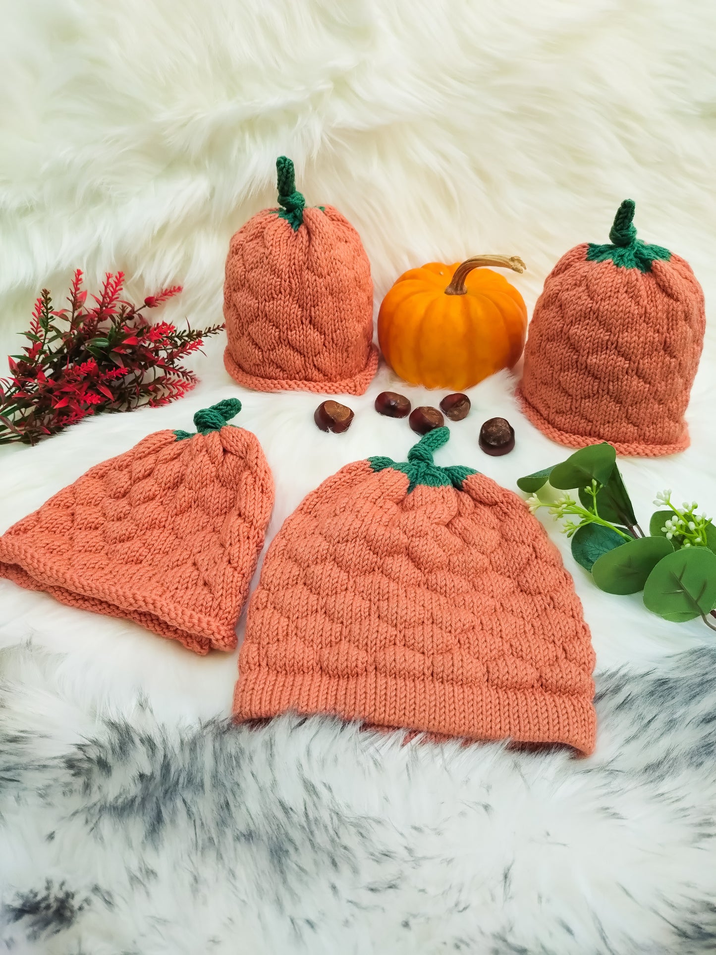 Baby Bumpy Pumpkin Hat - Merino wool