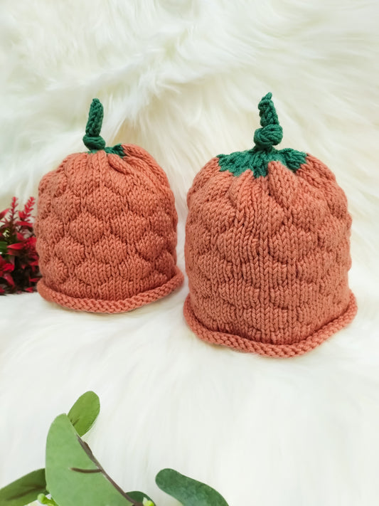 Baby Bumpy Pumpkin Hat - Merino wool