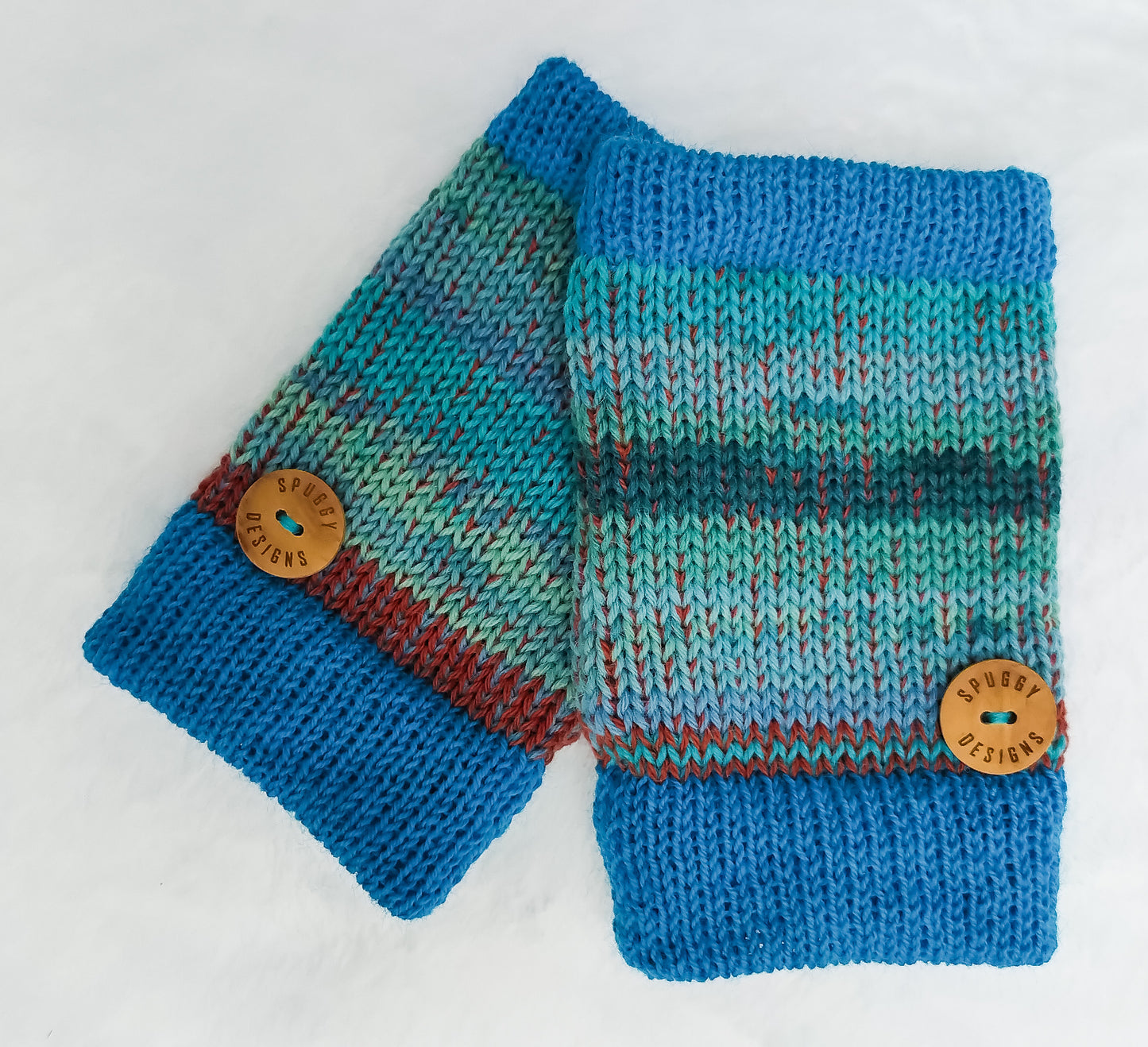 Kingfisher Wool Hand Warmers – Bright & Durable Fingerless Gloves – Sustainable Gift for Him or Her