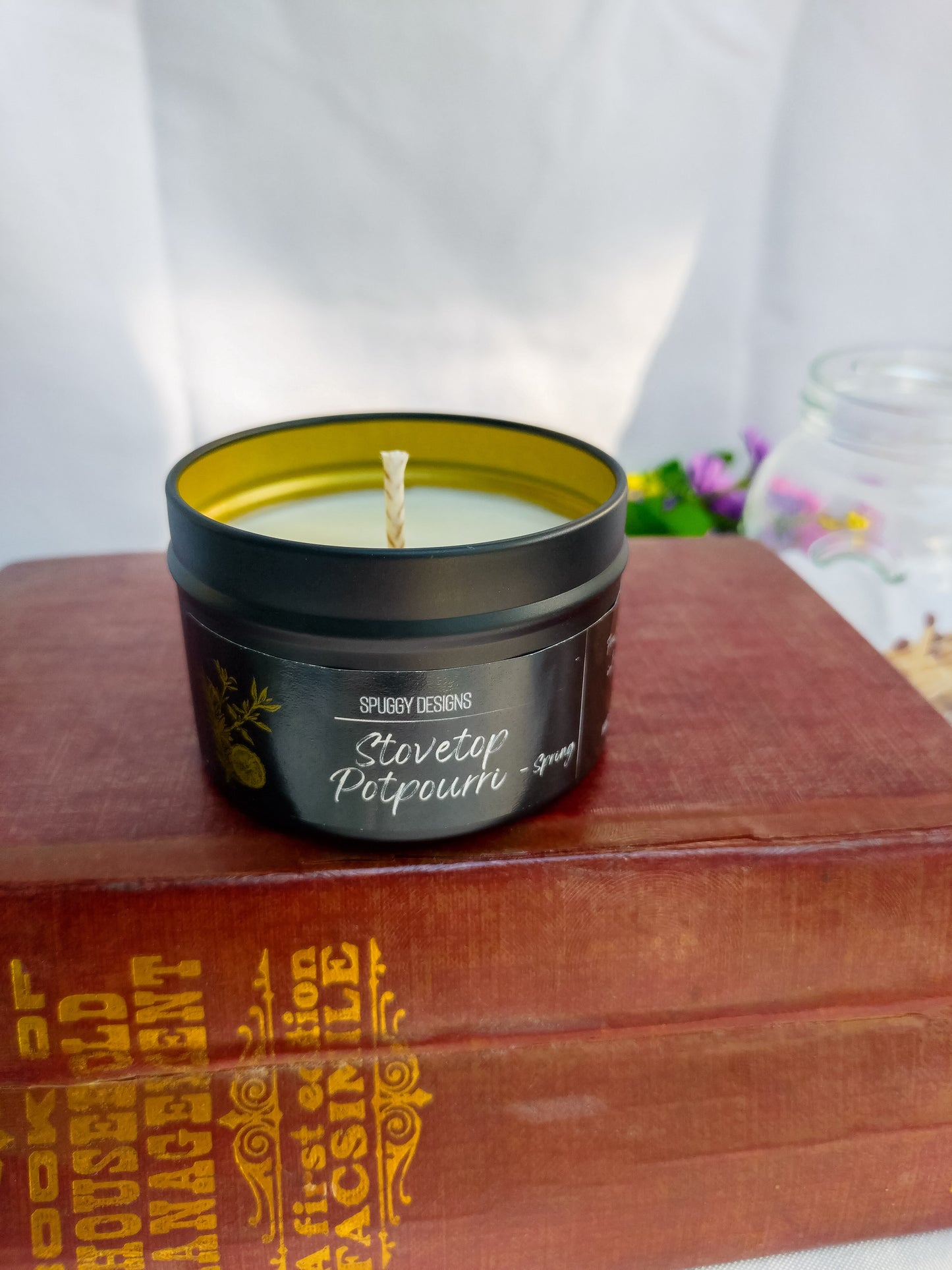[New] Stovetop Potpourri Spring Candle – Hand Poured Soy Wax | Orange Citrus & Garden Herbs