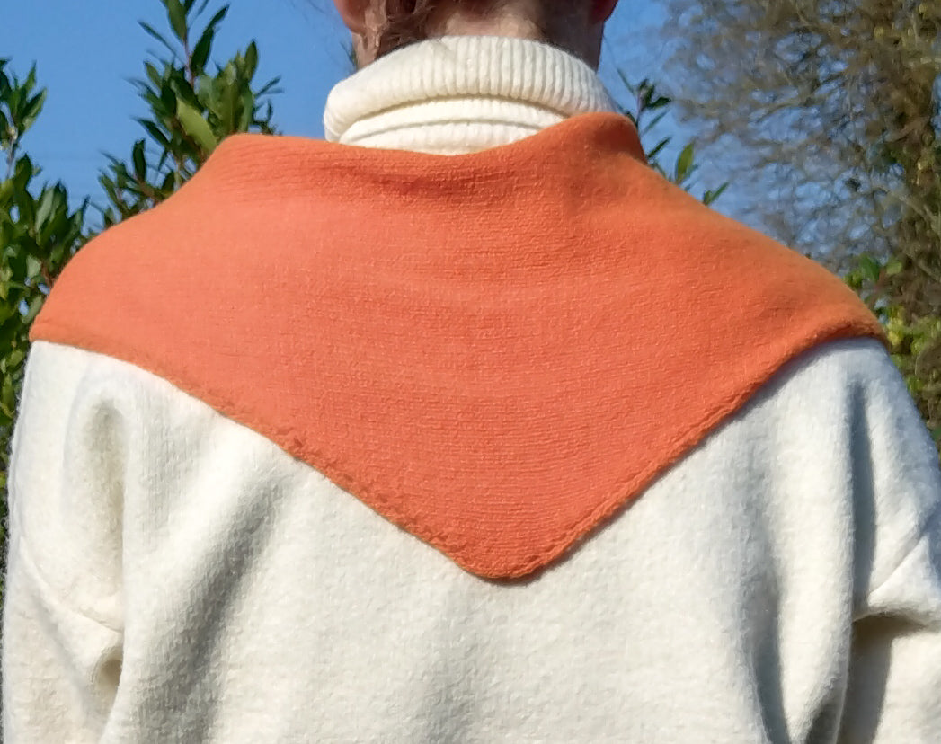 Handmade Satsuma Orange Triangle Scarf – British wool