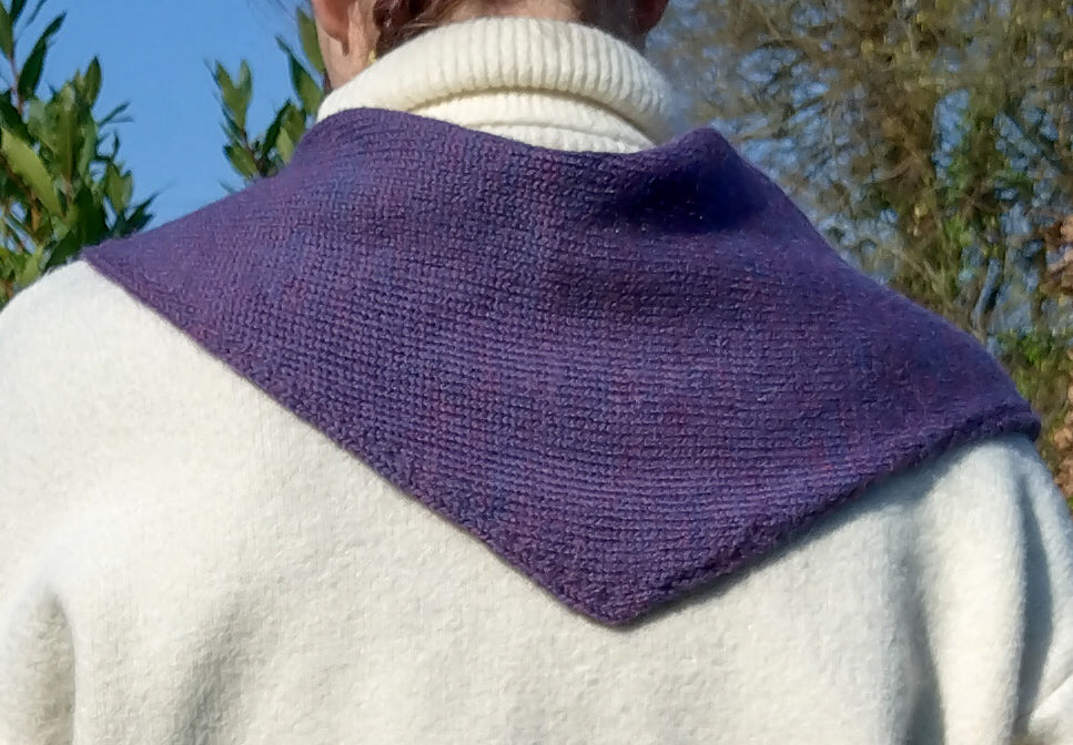 Handmade Heather Purple Triangle Scarf - British Wool