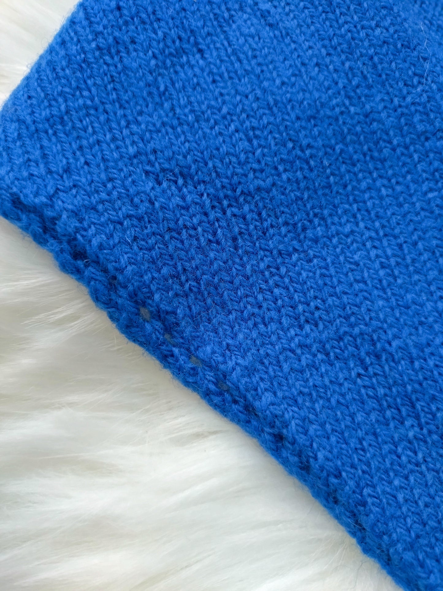 Handmade Cobalt Blue Triangle Scarf - British Wool