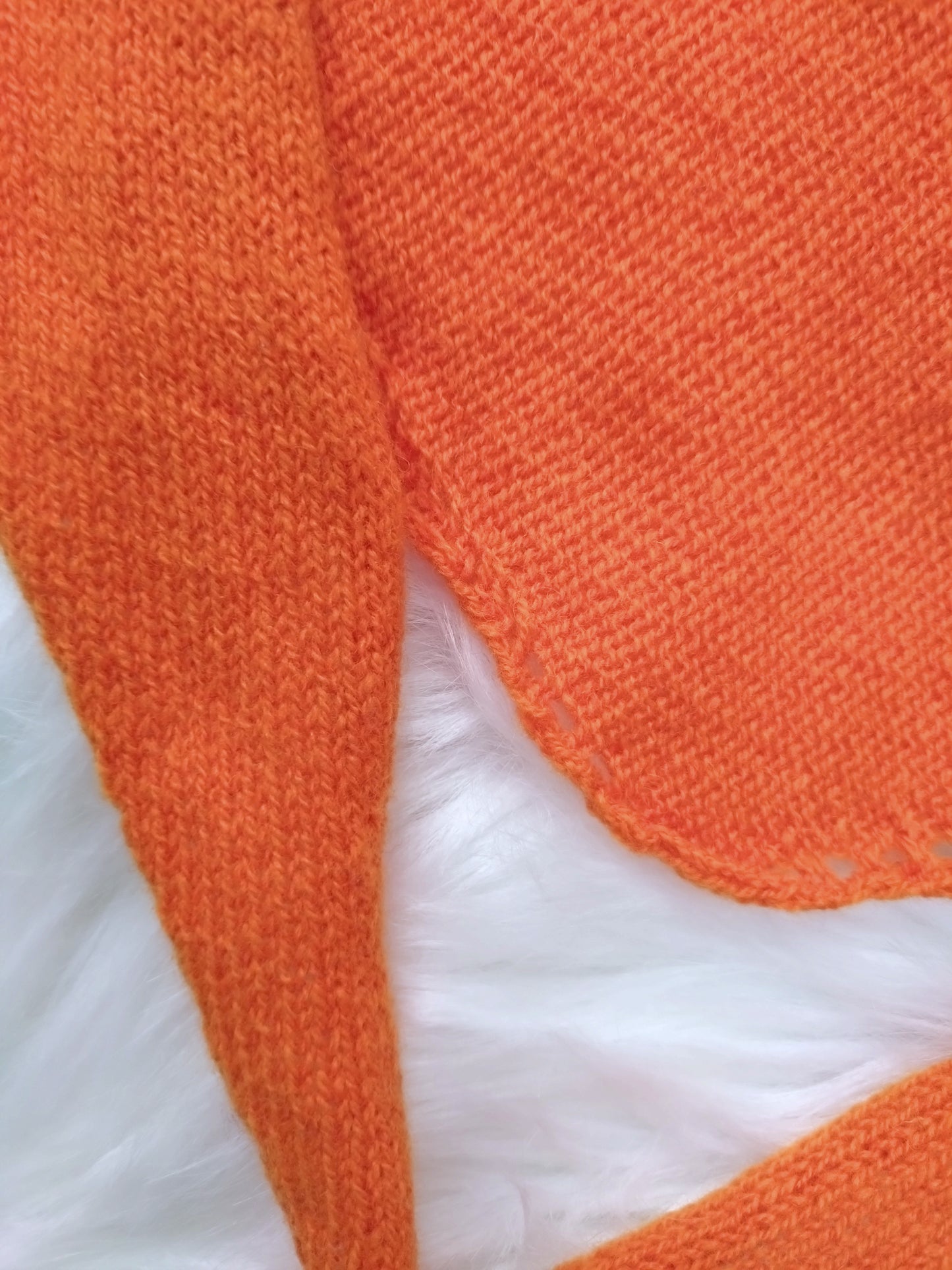 Handmade Satsuma Orange Triangle Scarf – British wool