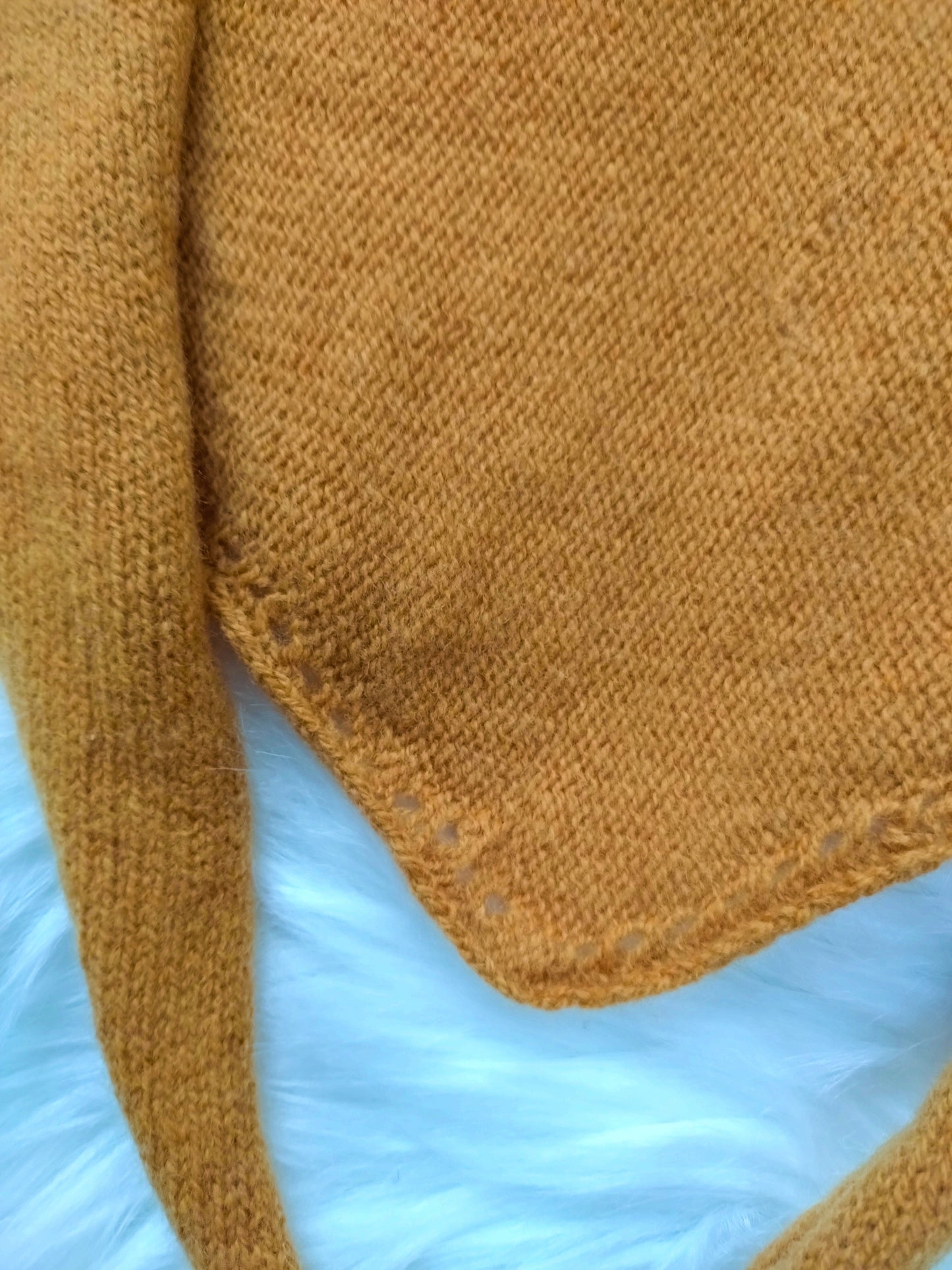 Handmade Mustard Yellow Triangle Scarf - British Wool