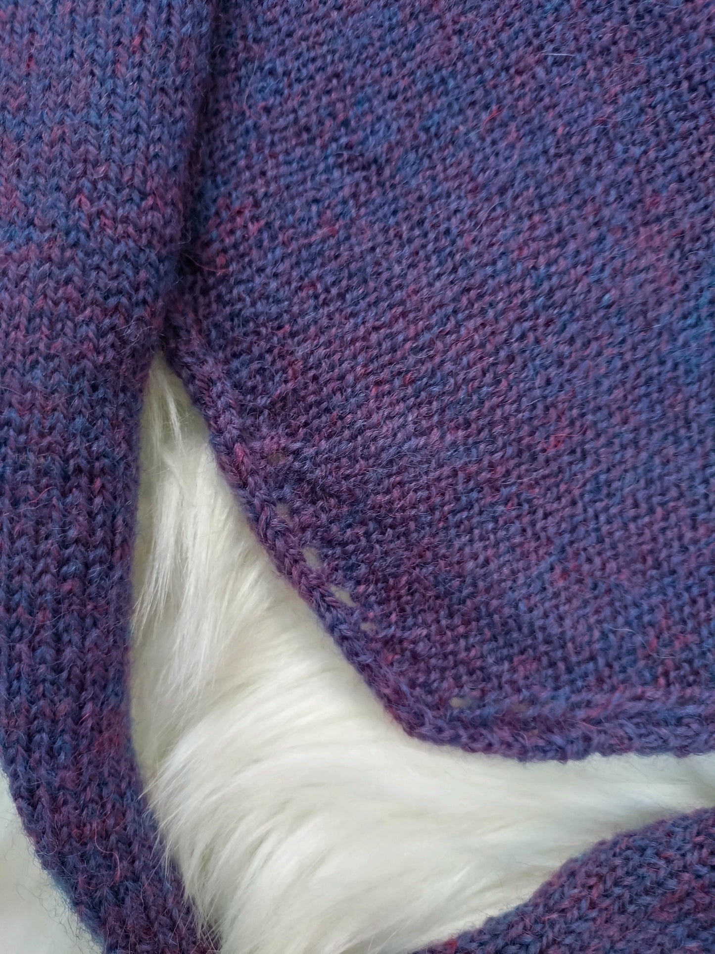 Handmade Heather Purple Triangle Scarf - British Wool