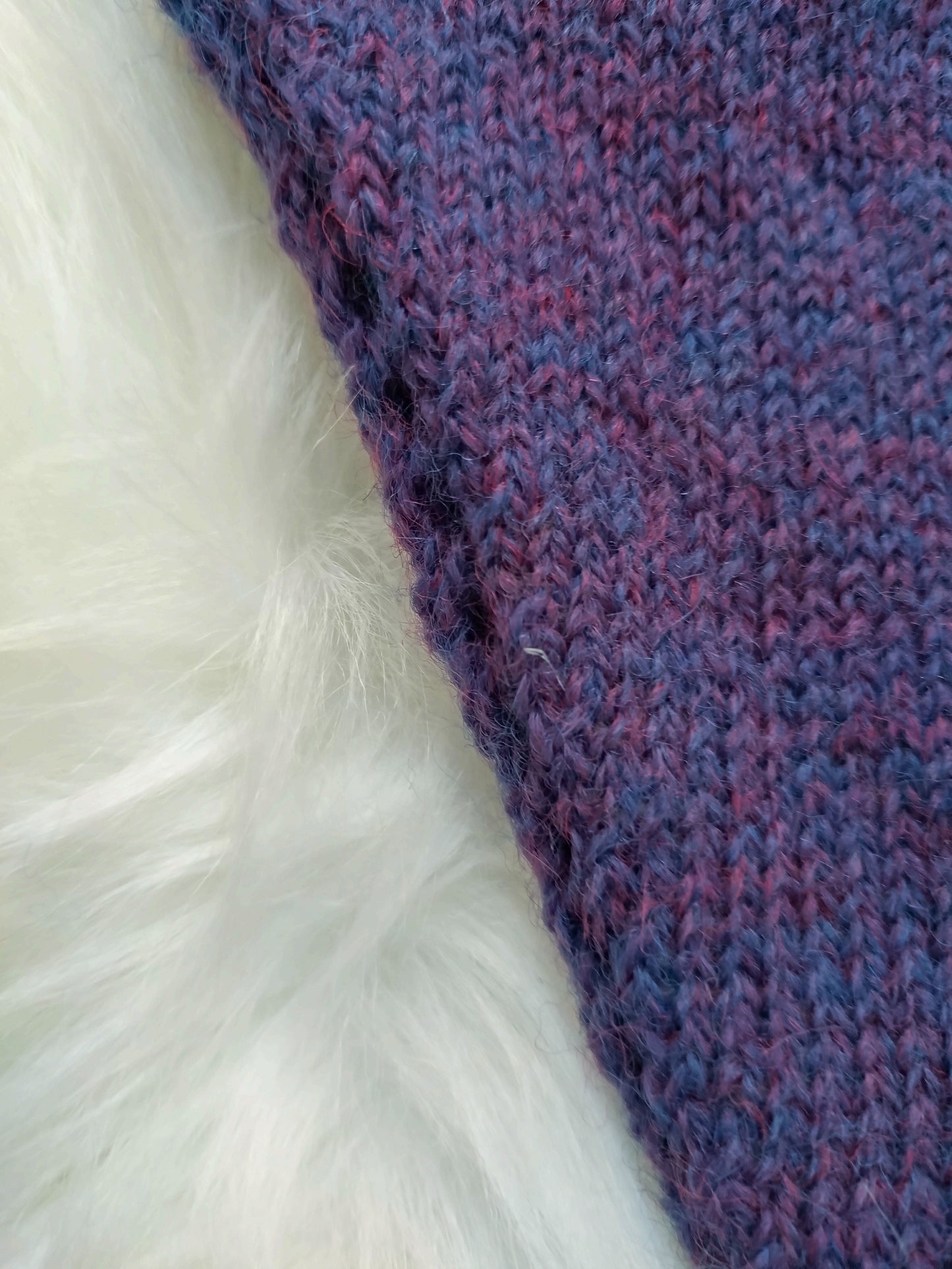 Handmade Heather Purple Triangle Scarf - British Wool