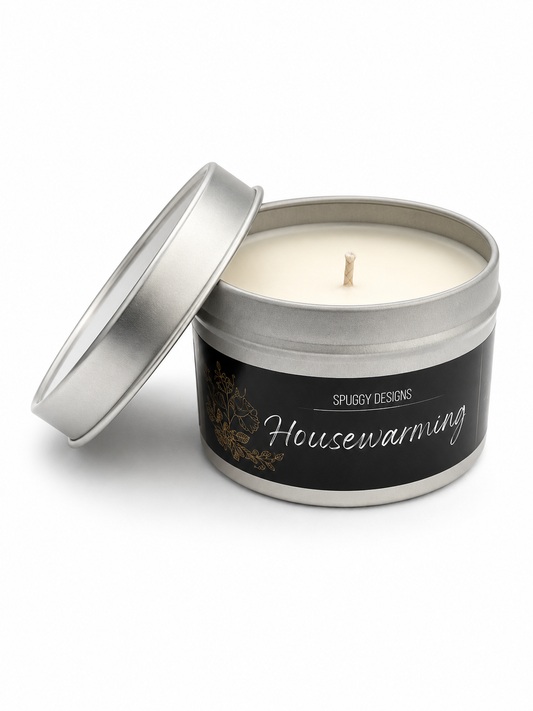 Housewarming Soy Wax Candle – Warm Sandalwood & Amber (Hand Poured)