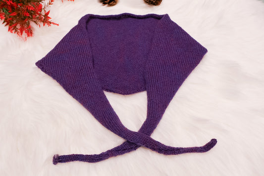 Heather Purple Triangle Scarf - British Wool