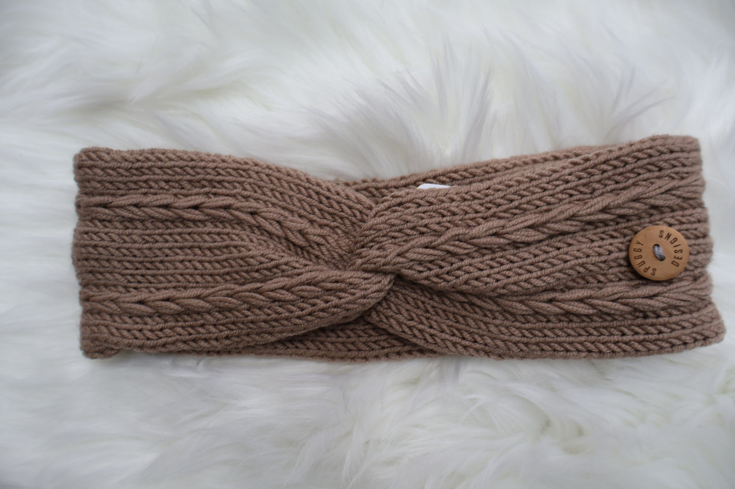 Ready-to-Ship | Handmade Merino Wool Braid Cable Knit Headband (M/L) – Sustainable Christmas Gift
