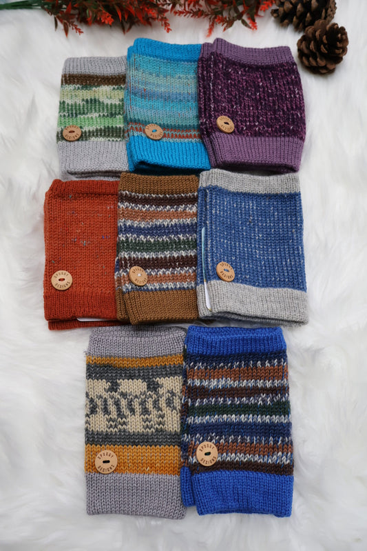 Ready-to-Ship | Handmade Fingerless Gloves (Hand Warmers) M/L – Sustainable Christmas Gift