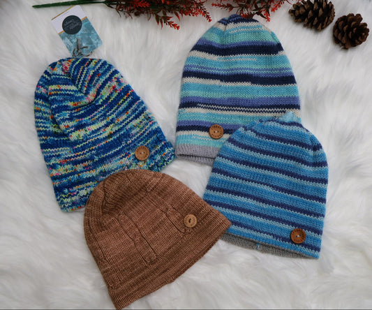 Ready-to-Ship | Handmade Double Layer Merino Beanie Hat – Sustainable Christmas Gift