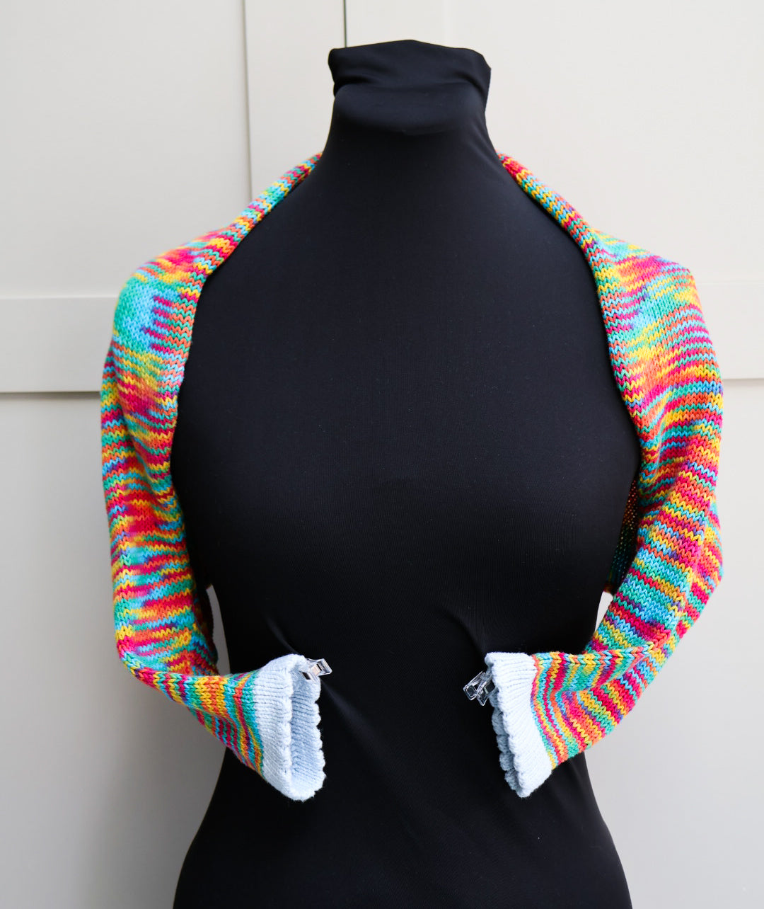 SALE: Rainbow Multicoloured Knit Bolero Shrug - 100% Cotton