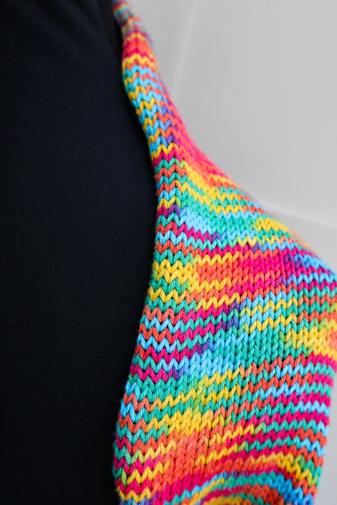 SALE: Rainbow Multicoloured Knit Bolero Shrug - 100% Cotton