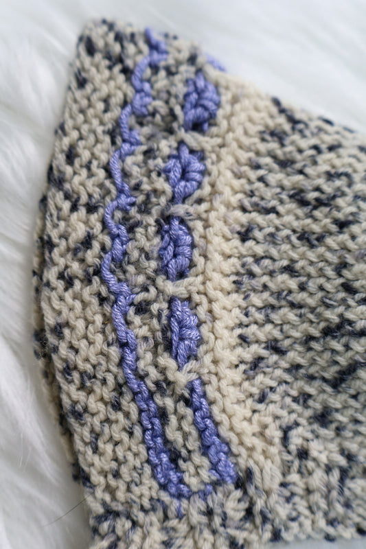 SALE: Bamboo & Wool Baby Bonnet Newborn - Speckled & Purple