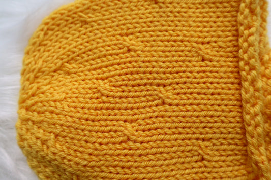 SALE: Merino Baby Bonnet 0-3 months - Yellow