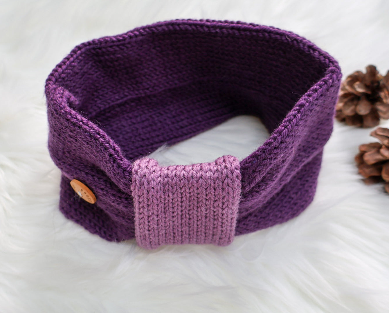 SALE: Merino Wide Headband - Purple