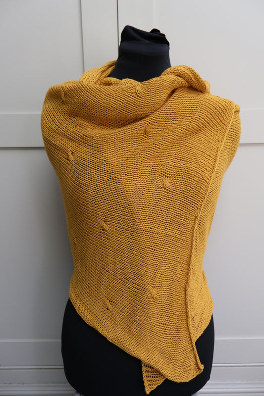 SALE: Cotton Shawl Wrap - Golden Yellow