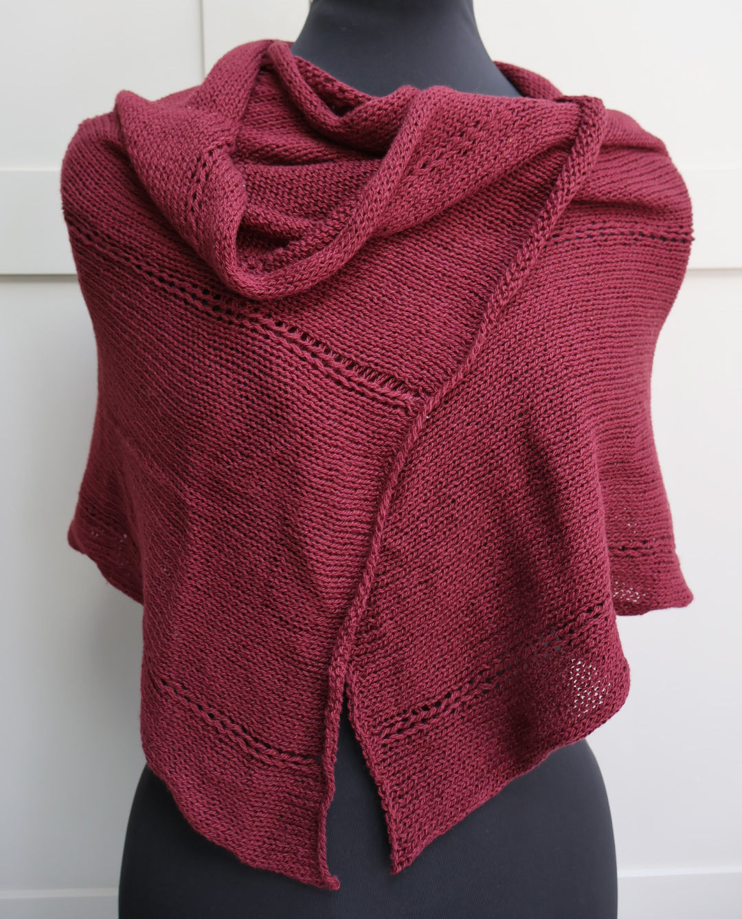 SALE: Sample Cotton Shawl Wrap - Burgundy Red