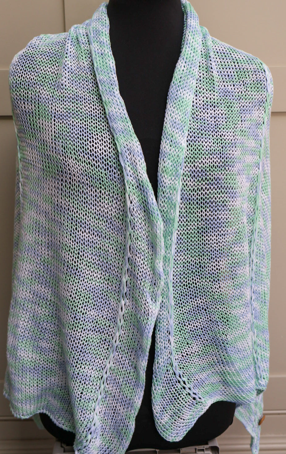 SALE: Cotton Shawl Wrap - Multicoloured (blue, green & white)