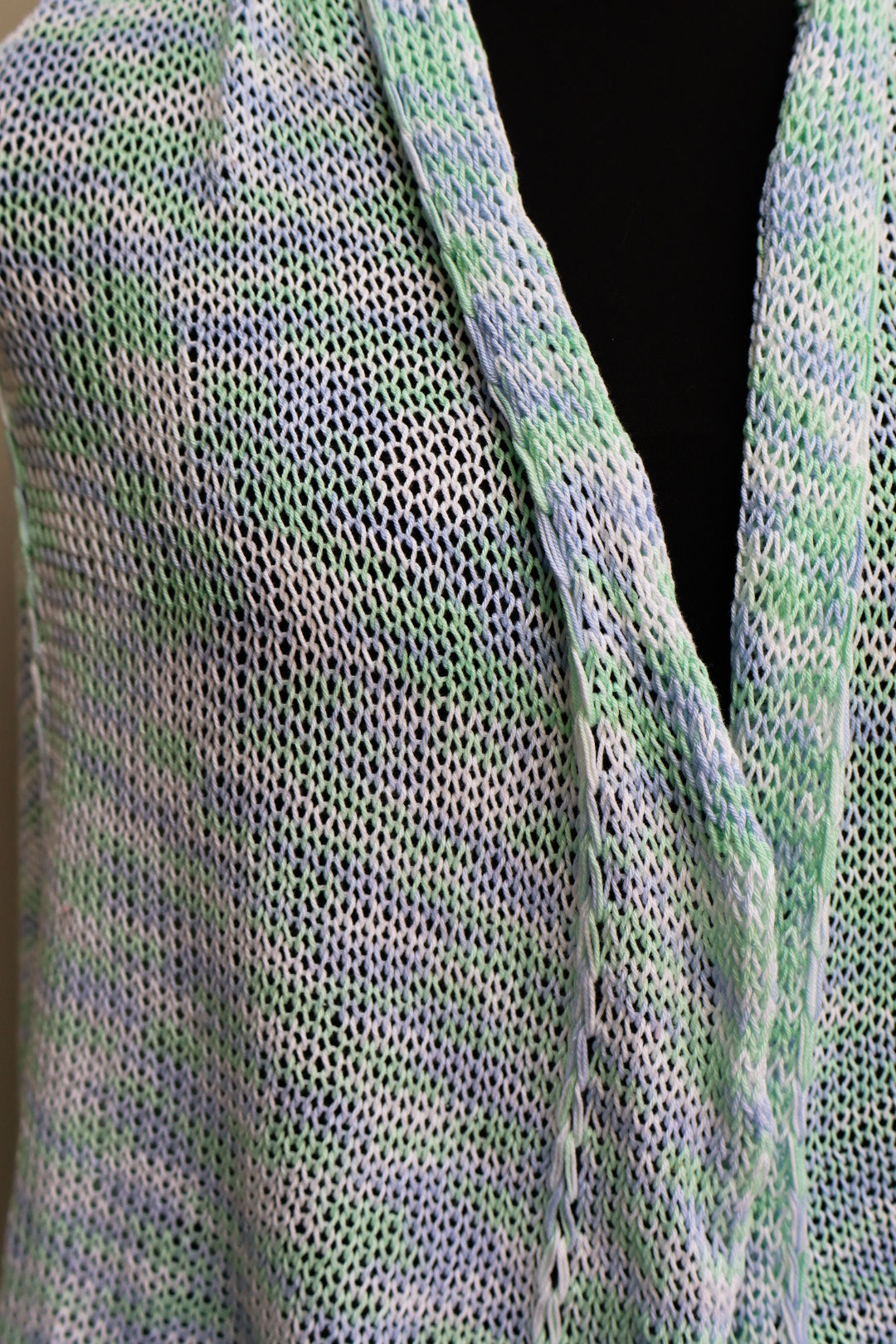 SALE: Cotton Shawl Wrap - Multicoloured (blue, green & white)