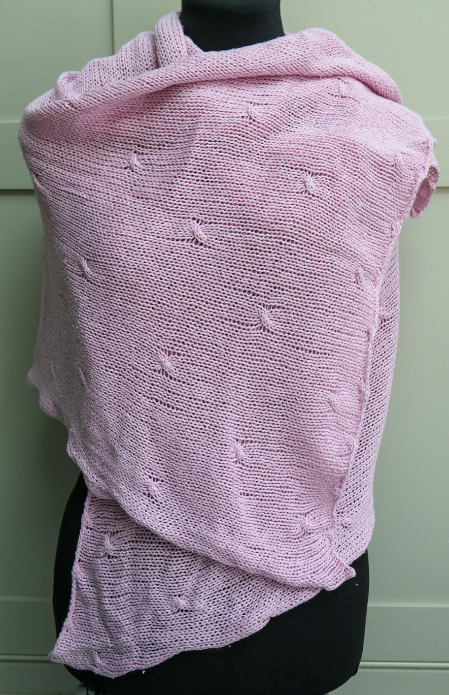 SALE: Cotton Shawl Wrap - Pale Pink