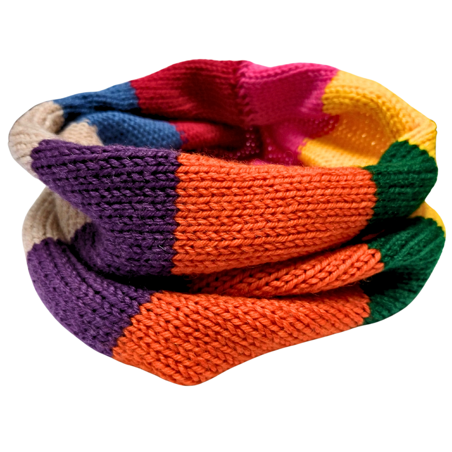 Adults Rainbow Stripe Merino Snoods