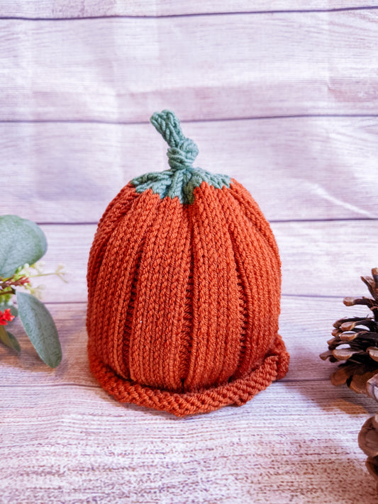 Baby Pumpkin Hat - Merino wool