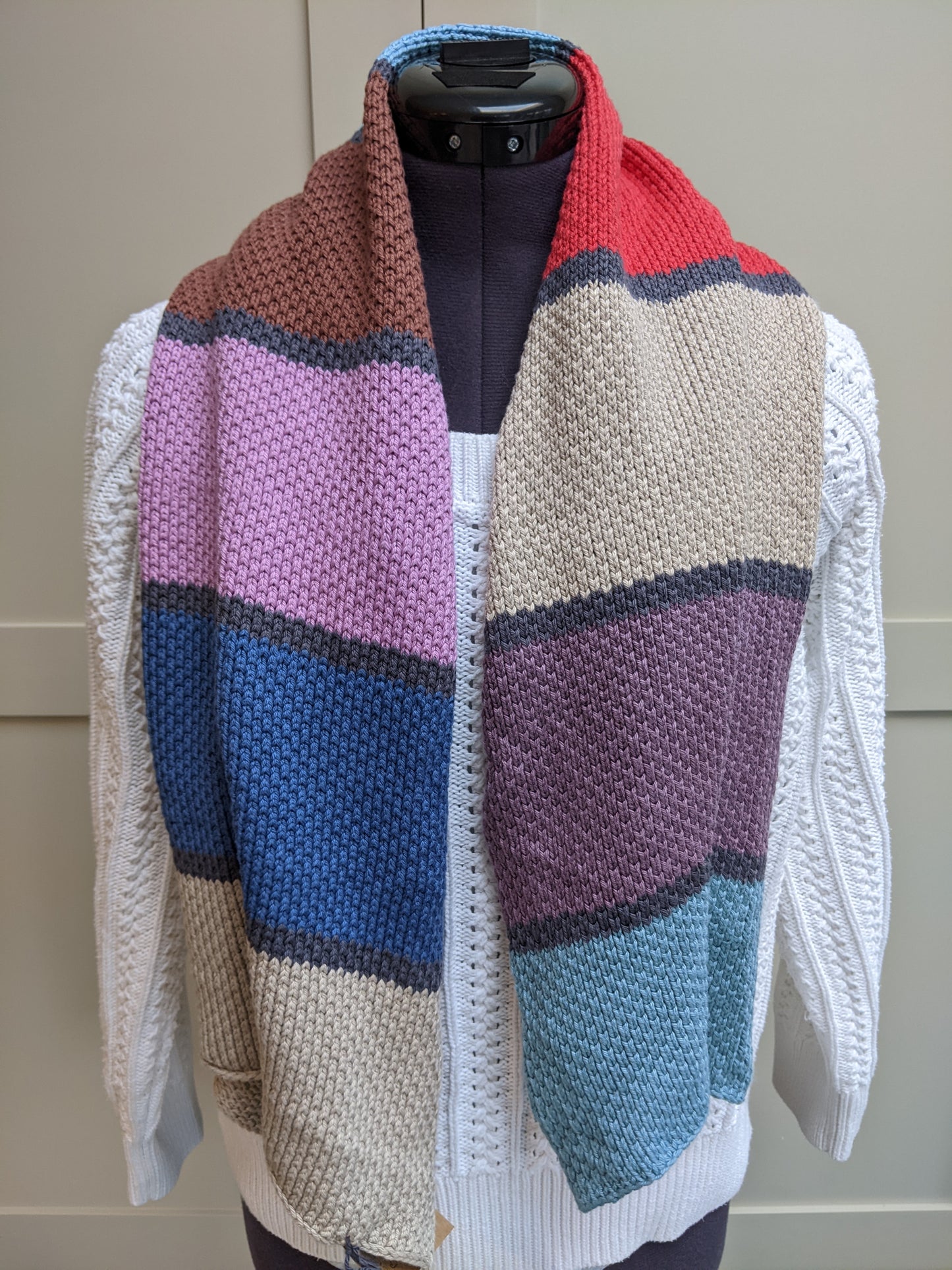 Adults Cotton Multicoloured Textured Scarf